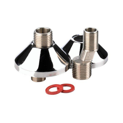 Raccord en S avec rosace par paire 1/2x3/8 chrome