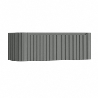 H&R Badmeubelen Juice Wastafelonderkast - 120x45x40cm - linkerhoek afgerond - 3D-front - 2 lades - geïntegreerde greep - petrol mat