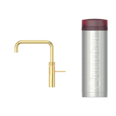 Quooker Fusion Square kokendwaterkraan - draaibare uitloop - PRO3 reservoir - Warm / kokend water - Verguld Glans (Goud)