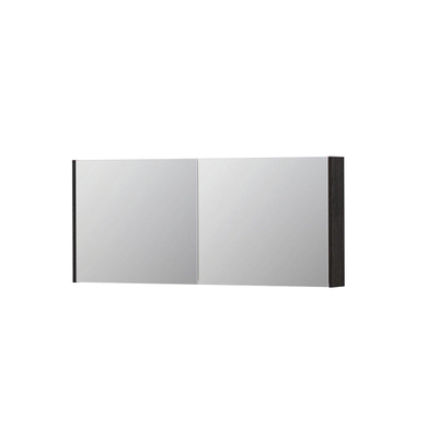 INK SPK1 spiegelkast – 140x60x14 cm – 2 deuren, dubbelzijdige spiegeldeuren – Houtskool eiken