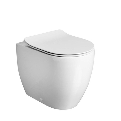 Crosswater Glide II Staand Toilet - 36.5x51x42.5cm - spoelrandloos - zonder zitting- - rimless - back-to-wall - wit glans