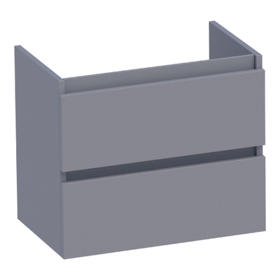 BRAUER Joy meuble sous-lavabo peu profond - 60x39x50cm - 2 tiroirs à fermeture amortie - sans poignées - 1 découpe pour siphon - gris mat