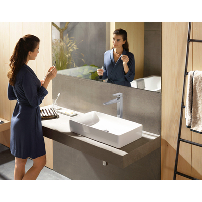 Hansgrohe Metropol Mitigeur de lavabo monotrou 260 avec bonde push open avec saillie bec fixe 20,4cm blanc mat