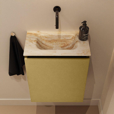 MONDIAZ TURE-DLUX Meuble de toilettes 40 cm Oro. EDEN lavabo Frappe position milieu. Sans trou de robinet.