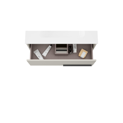 Saniclass Prime Essential Meuble sous lavabo - 80x55x46cm - 2 tiroirs - Poignée standard - MDF - mat coton (beige)