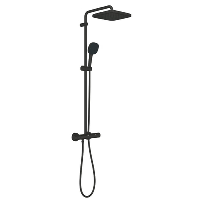 Grohe Vitalio Comfort 250 QuickFix Regendoucheset - 25cm - hoofddouche - vierkante handdouche - 2 straalsoorten - met douchethermostaat - matte black (mat zwart)