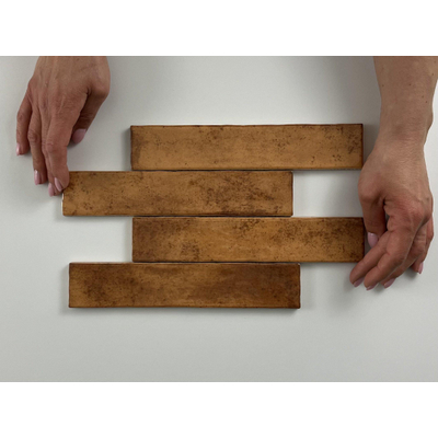ÉCHANTILLON Terravito Dorelia carreau mural - 5x25cm - Terracotta brillant (rouge)