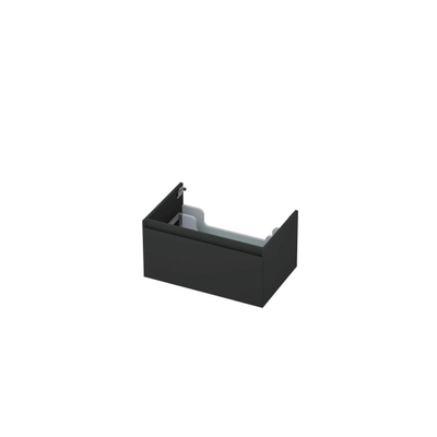 INK Wastafelonderkast - 70x45x35cm - 1 lade - greeploos - MDF lak - Antraciet mat