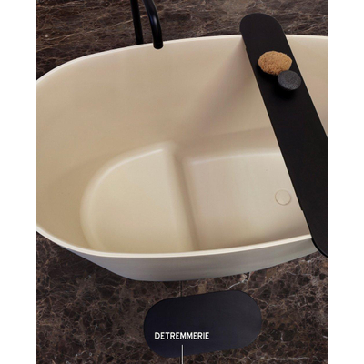 Detremmerie No limit baignoire autoportante - 133.8x73.8cm - solid surface - ovale - noir mat