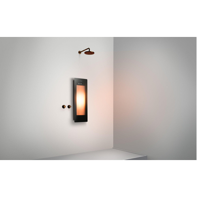 Sunshower Round Small Plus infrarouge et lumière UV en saillie incl. support mural 95x33x12cm Black