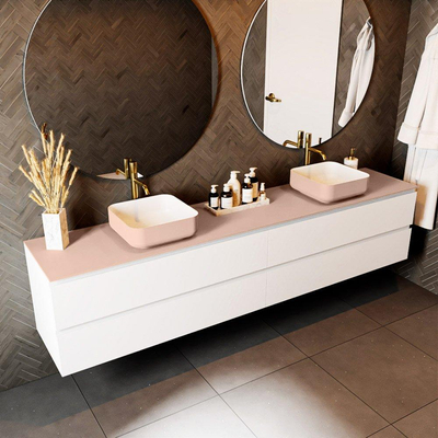 Mondiaz TOP 46 Topblad - 230x46x0.9cm - geschikt voor afdekplaat - Solid surface - Rosee