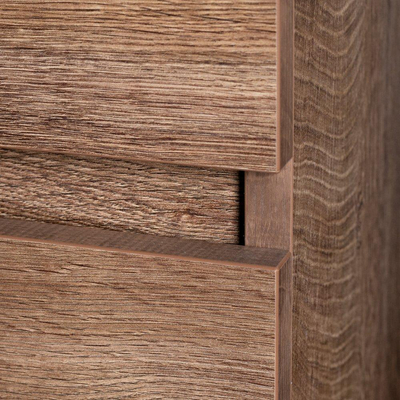 BRAUER Solution meuble sous lavabo 100x46x50cm 2 tiroirs sans poignée softclose avec 1 niche pour siphon MFC Forest Cacao