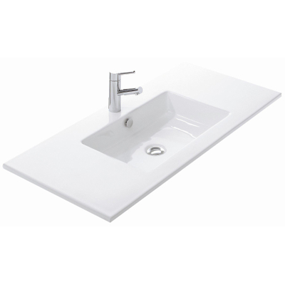 Thebalux lavabo slimline 100cm céramique 1x cuve 1x trou de robinet