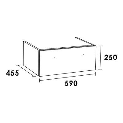 BRAUER Sharp Meuble sous vasque 59x45.5x25cm 1 tiroir 1 espace siphon poignée standard MFC Almond