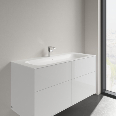 Villeroy & Boch finion meubelwastafel - met 1 kraangat - 120x50cm CeramicPlus - met verdekte overloop - geslepen - Stone White (mat wit)