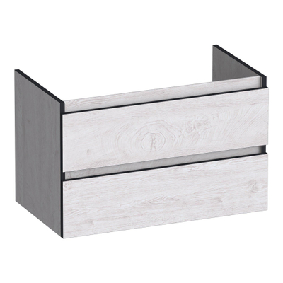 BRAUER Joy Edge wastafelonderkast 80 2 softclose lades - greeploos - 1 sifon uitsparing - Forest Seashell