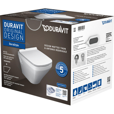 Duravit WC suspendu à fond creux 37x48cm économiseur d'eau céramique Blanc
