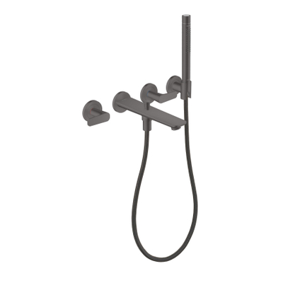Hansgrohe Axor Citterio C afbouwdeel v. 4-gats inbouw badkraan wandmontage m. handdouchevoorsprong 22.2cm - brushed black chrome