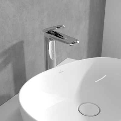Villeroy & Boch Antao - Ensemble de robinet à une poignée - rehaussé - avec bonde clic clac - chrome