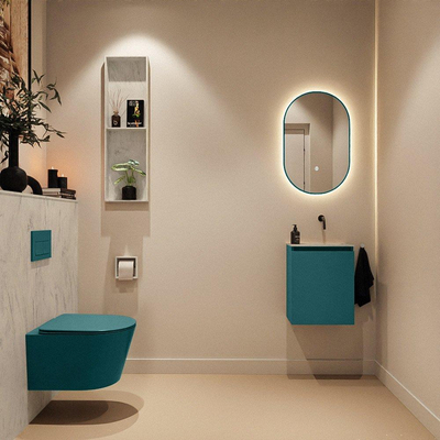 MONDIAZ TURE-DLUX Meuble toilette - 40cm - Smag - EDEN - vasque Opalo - position droite - sans trou de robinet