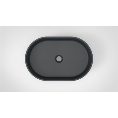Arcqua Case vasque à poser - 55x36cm - Ovale - Marbre coulé Anthracite Mat