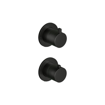 Hotbath ACE Ensemble de douche à effet pluie - robinet encastré - thermostatique - pomme de douche de 30 cm - douchette à main - noir mat PVD