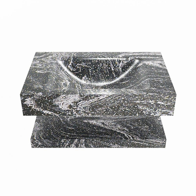 MONDIAZ ALAN - DLUX Badkamermeubelset - 70cm - planchet - Lava - vrijhangende wastafel - wasbak midden - 0 kraangaten - Lava