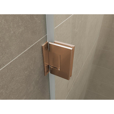 Wiesbaden Less scharnierset en greep voor profielloze nisdeur geborsteld brons koper