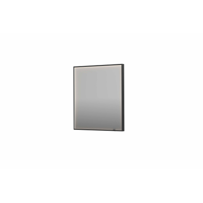 INK SP19 spiegel - 70x4x80cm rechthoek in stalen kader incl dir LED - verwarming - color changing - dimbaar en schakelaar - geborsteld metal black