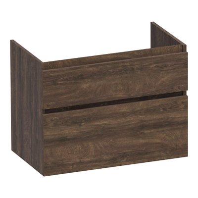 BRAUER Delight wastafelonderkast - 80x46x60cm - 2 softclose lades - greeploos - 1 sifon uitsparing - Grove