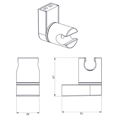 Differnz Support de douchette inclinable noir