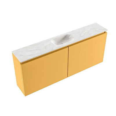 MONDIAZ TURE-DLUX meuble WC 120 cm Ocher. EDEN vasque Ostra position centrale. Sans trou de robinet.