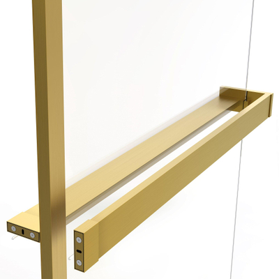 Fortifura Galeria handdoekrek voor inloopdouche - wandmontage / klemt op het glas - inkortbaar - geborsteld messing (goud)