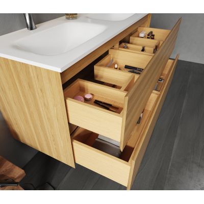 Saniclass Terra Wastafelonderkast - 120cm - 4 lades - sandwood