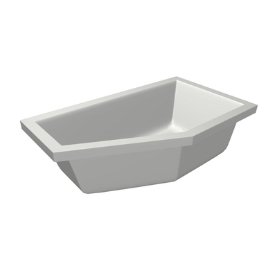 Xenz Society Baignoire d'angle - 160x90x53 - vidage Central - Droite - acrylique - blanc