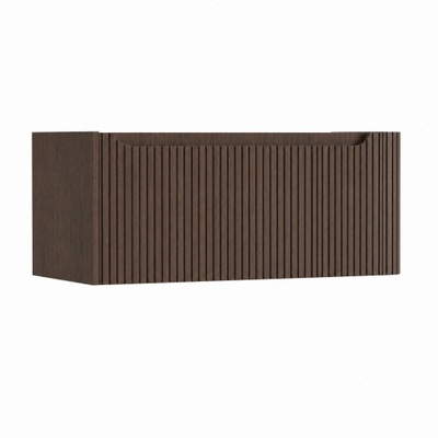 H&R Badmeubelen Juice Meuble sous vasque - 100x45x40cm - angle droit arrondi - 1 tiroir - poignée intégrée - coffee