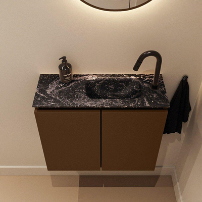 MONDIAZ TURE-DLUX Meuble de toilettes 60 cm Rust. EDEN lavabo Lava position droite. Avec 1 trou de robinet.