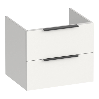 BRAUER Elevate meuble sous-lavabo 60 sans poignées à poser 2 tiroirs à fermeture douce et 1 découpe pour siphon - blanc mat