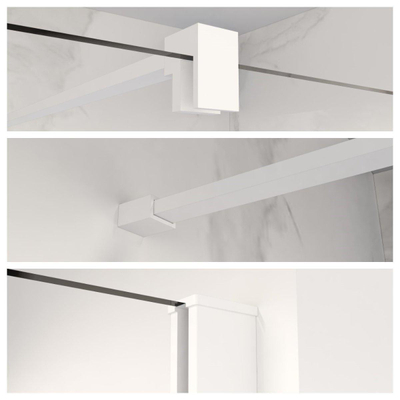 Fortifura Galeria ensemble profil 200cm + barre de stabilisation 120cm blanc mat