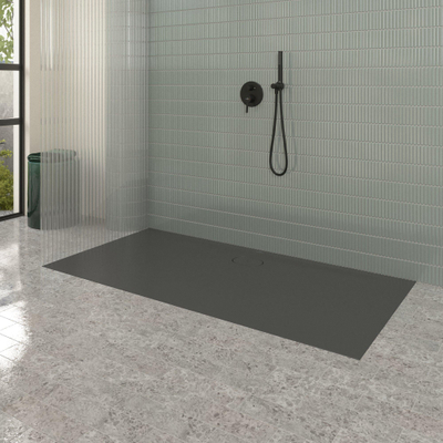 Villeroy & Boch Ecora douchebak - 180x90x3.5cm - afvoer lange zijde - anthracite (antraciet)