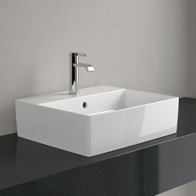 Villeroy & Boch memento 2.0 opzetwastafel - 50x42cm - met 1 kraangat - met overloop - White Alpine (glans wit)
