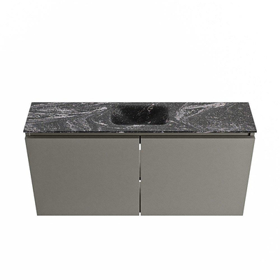 MONDIAZ TURE-DLUX 100cm toiletmeubel Smoke. EDEN wastafel Lava positie midden. Met 1 kraangat.