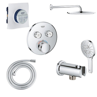 Grohe Grohtherm SmartControl regendoucheset – Ø31 cm hoofddouche – 38 cm rechte wandarm – exclusief inbouwdeel – chroom