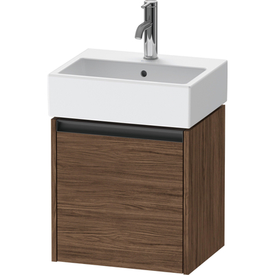 Duravit Ketho 2 meuble bas pour lavabo avec 1 porte 43,4x33,8x44cm gauche, avec poignée noyer foncé mat anthracite
