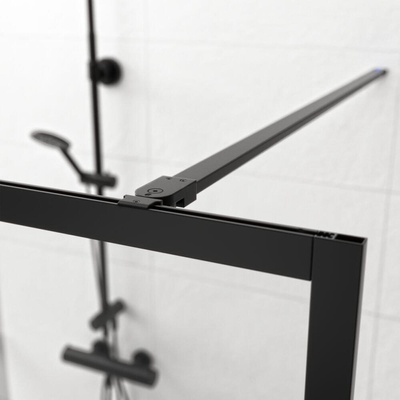 Sealskin Contour paroi de douche à l'italienne type A3 88 cm de large, 200 cm de haut, noir, verre de sécurité transparent 6 mm