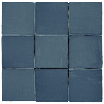 Ceralto Nordico Line wandtegel - 13x13cm - 8.5mm - vierkant - friese witjes - glans azul (blauw)