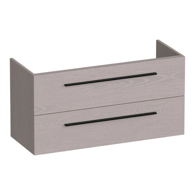 BRAUER Trust wastafelonderkast ondiep 100 excl. opbouwgrepen 2 softclose lades en 1 sifon uitsparing - Timber Greige