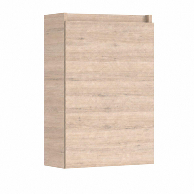 HR badmeubelen Qubic Fonteinmeubel - 40x21.8x62cm - 1 deur - rechtsdraaiend - greeploos - rockford oak