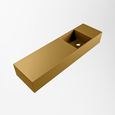 Mondiaz TYNE Fontaine - 80x23x12cm - lavabo Droit - sans trous de robinet - solid surface - Oro