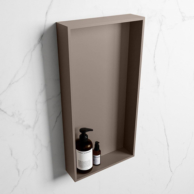 Mondiaz Easy nis 29.5x59.5x8cm voor Inbouw/opbouw 1 open vak Solid surface Smoke/Smoke